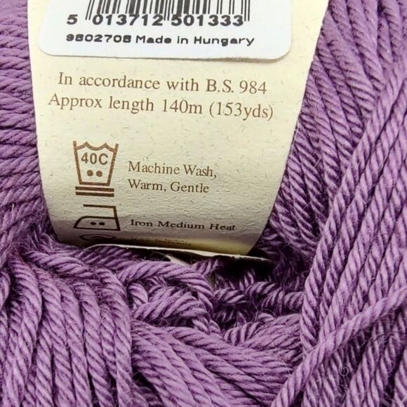 HTF Yarn 3 Skeins Rowan Siena 4-Ply 100% Mercerised Cotton Purple Lavender #670 - Picture 6 of 7